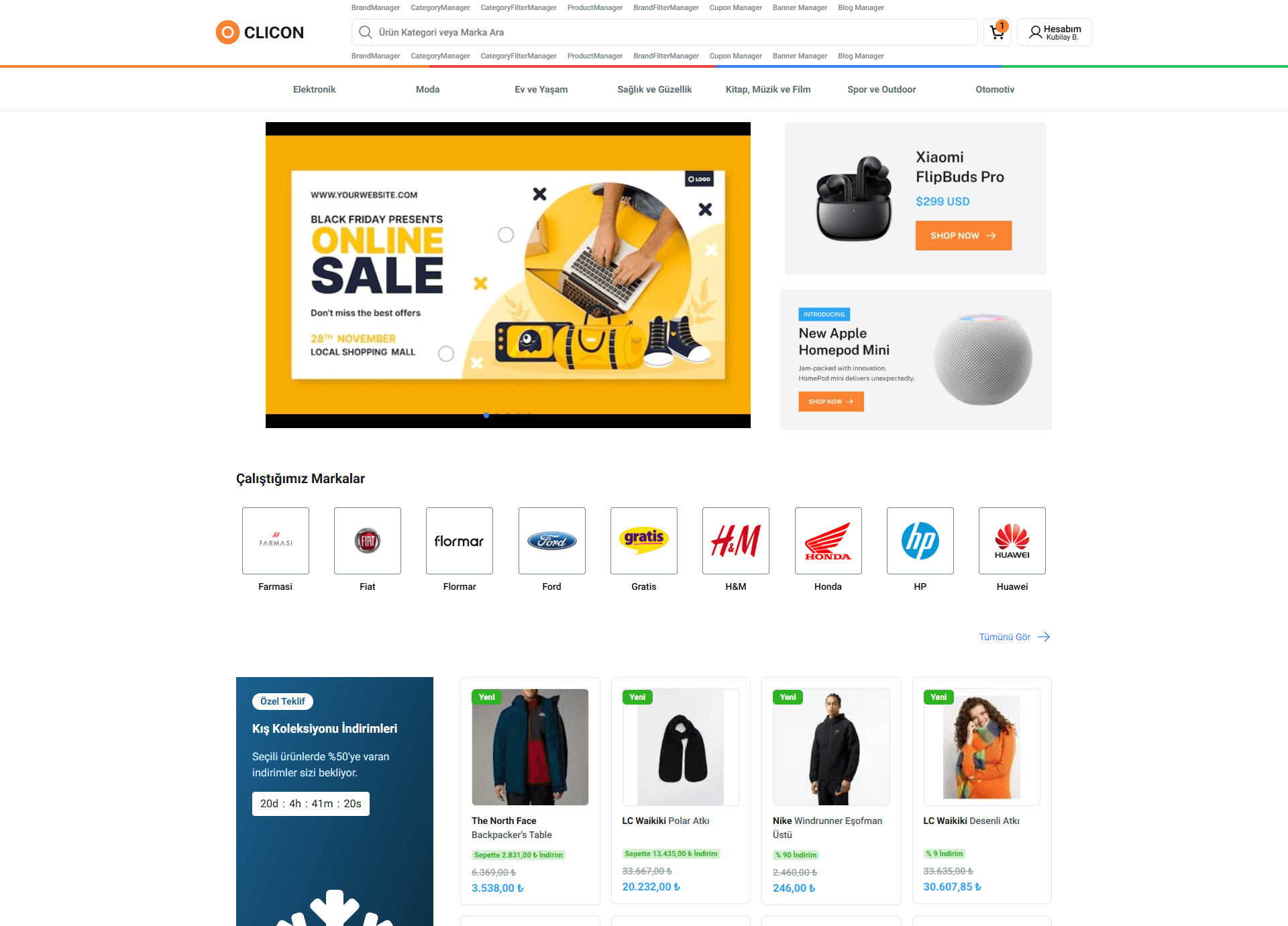 Adjacentcommerce Profesyonel E-Ticaret Uygulaması Frontend